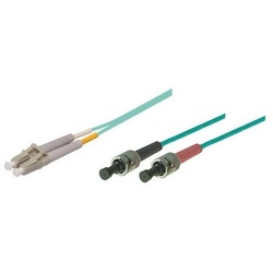 VARIA LWL-Kabel, 5 m, Duplex OM3 (Multimode, 50/125) ST/LC Glasfaserkabel, ST Duplex, (500,00 cm) grün