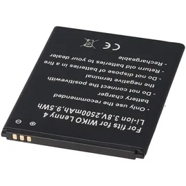 AccuCell Akku nur passend für den WIKO Lenny 4 Akku 3913, Lenny 4 Plus, Harry Li-Ion, 3,8 Volt 2500mAh, 9,5Wh, removable
