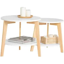 SoBuy SoBuy, Couchtisch, Weiß, Holzwerkstoff, 50x45x46 cm, Wohnzimmer, Wohnzimmertische, Beistelltische