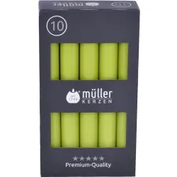 Müller Kerzen Tafelkerzen, maigrün 2221752276 , 1 Packung = 10 Stück, (Ø x H): 20 x 175 mm