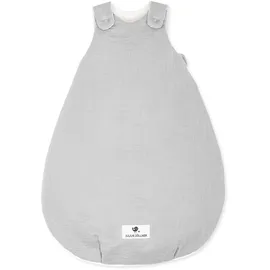 Julius Zöllner Babyschlafsack Musselin, 2,5 TOG, waschbar bei 40°C, Made in Germany, Oeko TEX Standard 100, grau,