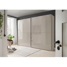 Wiemann Orion, Kleiderschrank, Schwebetürenschrank, 200 x 217 cm, Glas Kieselgrau