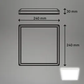 Briloner LED Panel 1 rechteckig weiß 24 x 24 x 3 cm