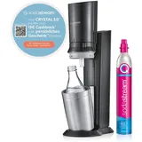 SodaStream Crystal 3.0 Titan Wassersprudler mit QC CO2-Zylinder und 1x Glaskaraffe