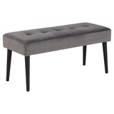 AC Design Furniture Livetastic Hockerbank, Schwarz, Dunkelgrau, Metall, 95x45x38 cm