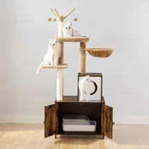 HOOBRO Kratzbaum 150 cm vintagebraun