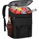 Rucksack-Kühler – 30/40/50 Dosen, isolierter Kühlrucksack für Damen und Herren, tragbar, auslaufsicher, Lunch-Rucksack, Kühltasche für Strand, Picknick, Reisen, Arbeit, Camping, Wandern, Schwarz