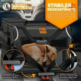 TRESKO Hunde-Transportbox 92 x 63 x 63 cm Schwarz