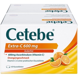 Cetebe® Extra-C 600 mg unterstützt Ihre Immunabwehr mit 600 mg Vitamin C, Orangengeschmack