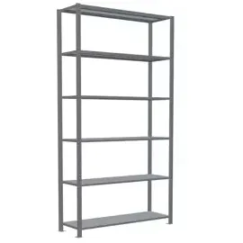 Schulte Lagertechnik Schulte Grundregal "Steckregal MULTIplus150", 2500 x 1300 x 400 mm Agmessung, 6 Fachböden, Kreuzstrebe verzinkt