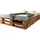 sunnypillow Palettenbett M2 aus Holz 200 x 200 cm mit Lattenrost und 2 Bettkästen. Doppelbett, Familienbett - erhöhtes Ehebett Bettgestell Futonbett KomforthöheGeflammt Massivholzbett