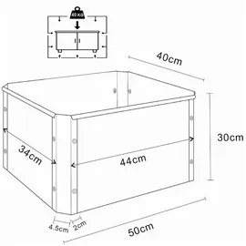 VCM Balora M 30 x 50 x 40 cm Schwarz