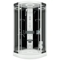 AcquaVapore Komplettdusche Fertigdusche Dusche D58-23T0 Schwarz 100x100, Sicherheitsglas ESG, inklusive Duschwanne schwarz
