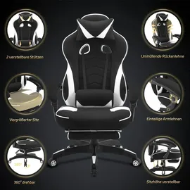 Woltu BS83ws Gaming-Stuhl Weiß