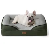 BEDSURE orthopädisches Hundebett Ergonomisches Hundesofa - 71x58 cm Hundecouch mit eierförmiger Kistenschaum für kleine Hunde, waschbar rutschfest Hundebetten, tannengrün