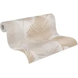A.S. Création Vliestapete Floral Blätter 10,05 m x 0,53 m Creme 786731