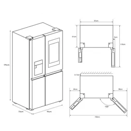 Hisense RS9P628GPFE Side-by-Side (614 l, 1790 mm hoch, Schwarz)