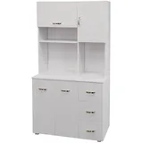 Hti-Living Küchenschrank Weiß Blanca 100 x 180 x 40 cm Weiß