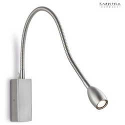 Knapstein LED Flexarm-Wandleuchte BANU, Aufbau, 2.6W 2700K, CRi >90, mit Micro-Schalter, Mattnickel GKS-21.838.05