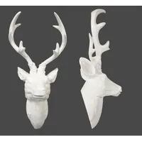 Spetebo Hirschgeweih weiß - 40 cm - Hirschkopf Wanddeko