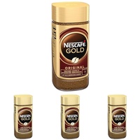 NESCAFÉ GOLD Original, löslicher Bohnenkaffee, Instant-Kaffee aus erlesenen Kaffeebohnen, koffeinhaltig, 4er Pack (1 x 200g)