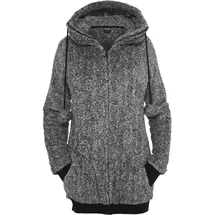 URBAN CLASSICS Ladies Melange Teddy Zip Hoody - Grau