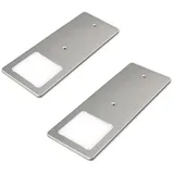 Kalb LED Unterbauleuchte LED Unterbauleuchten silber 5W- sehr flache Küchenleuchte, 2er Set neutralweiß, neutralweiss silberfarben