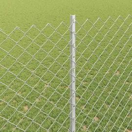 vidaXL Zaun mit Pfosten 1,5 x 10 m Silber/Stahl