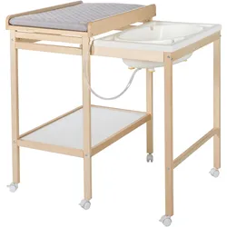 roba Bade-Wickel-Kombination »Baby Pool« - 56x83x100cm - braun - Holz / Polyester / Kunststoff