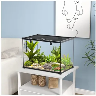 PawHut Terrarium für Reptilien Reptile Box Glas, Metall