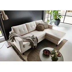 Ecksofa "Tea L-Form", beige (creme), B:189cm H:81cm T:150cm, ATLANTIC HOME COLLECTION, Sofas, Ecksofa, frei im Raum stellbar und Recamiere beidseitig montierbar