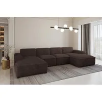 Kaiser möbel Ecksofa U-Form Siena mit Stoff Velo BRAUN