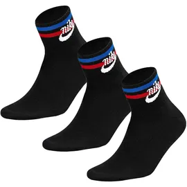 Nike Everyday Essential Knöchelsocken Black/White/Game Royal/University Red 38-42