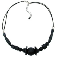 Gallay Perlenkette Kette Wabenperle schwarz (1-tlg) schwarz