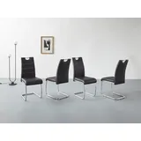 Hela Freischwinger HELA "Flora, Esszimmerstühle", schwarz (schwarz, chrom), B:43cm H:98cm T:59cm, 97% Polyurethan;3% Baumwolle, Stühle, Freischwinger, Schwingstuhl Set: 1,2 oder 4 Stück, hoher Sitzkomfort, Topseller