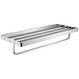 Brillantbad BOLO Handtuchablage Messing Chrom poliert 600x108x255 mm für Bad & WC >> zum Bohren