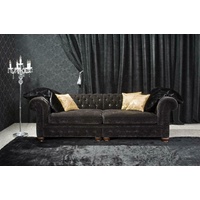 JVmoebel Chesterfield-Sofa, Chesterfield Couch Polster Sofas Klassische Leder Textil Sofa grau