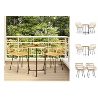 vidaXL 3-tlg. Garten-Essgruppe Poly Rattan