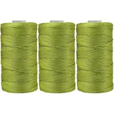 3 Stücke 1.5mm Polyester Garn,MoreChioce Polypropylen-Kordel Makramee-Kordel Makramee Seil Häkelgarn Makramee Garn Polyester Macrame Cord Häkeltasche Kordel für Strickwaren,Grün #B