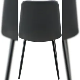 CLP 4er Set Esszimmerstuhl Antibes Kunstleder schwarz