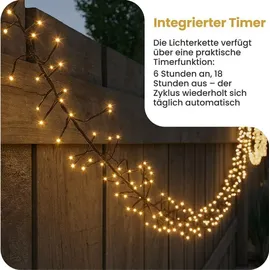 Star Trading Star LED-Lichterkette 'Akku', 160 warmwhite LED, - Schwarz