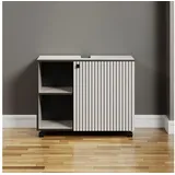 welltime Waschbeckenunterschrank Amrum Waschtisch auf Rollen - (B/T/H) wahlweise 60-80/42/64 cm grau 80 cm x 64 cm x 42 cm