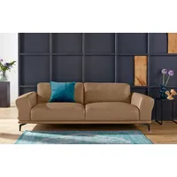 2,5-Sitzer W.SCHILLIG "montanaa", braun (fango z69), B:232cm H:78cm T:94cm, Sofas, mit Metallfüßen in Schwarz pulverbeschichtet, Breite 232 cm