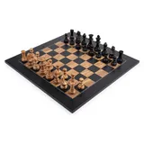 Philos 2531 - Schachset Schwarz Olive Deluxe, Feld 50 mm, Holz, Ferrer World-Class