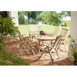 Gartenmöbel Set 7tlg Teak Gartentisch ausziehbar 180-240 cm ARUBA