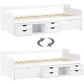 Homestyle4u Kinderbett Weiß Einzelbett Bettgestell Lattenrost 1422