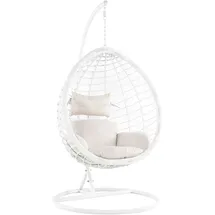 Beliani Hängesessel Weiss 108x108x200