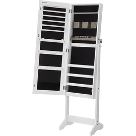 Songmics Schmuckschrank, Spiegelschrank stehend, 2 Organizern, abschließbar,