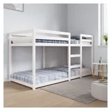 vidaXL Etagenbett Weiß 90x200 cm Massivholz Kiefer