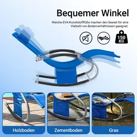 SoBuy Liegestuhl Mike Blau